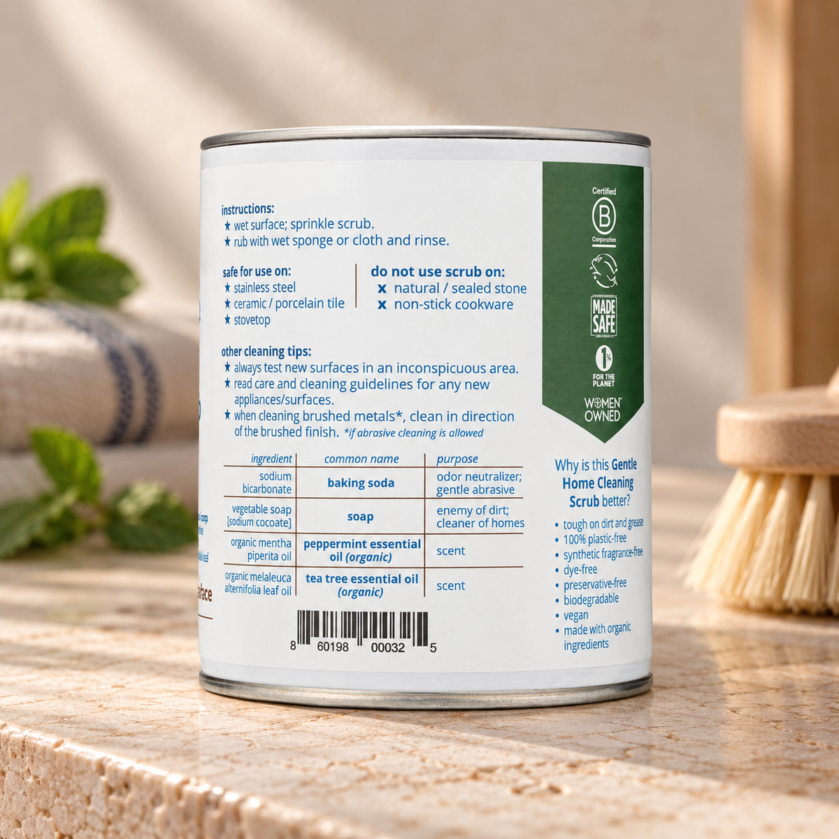 Gentle Home Cleaning Scrub Powder - Plastic-Free