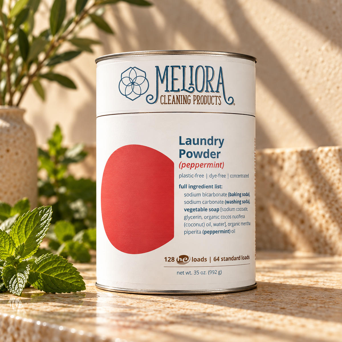 Laundry Powder Detergent - 128 HE (64 Standard) Loads - Plastic-Free